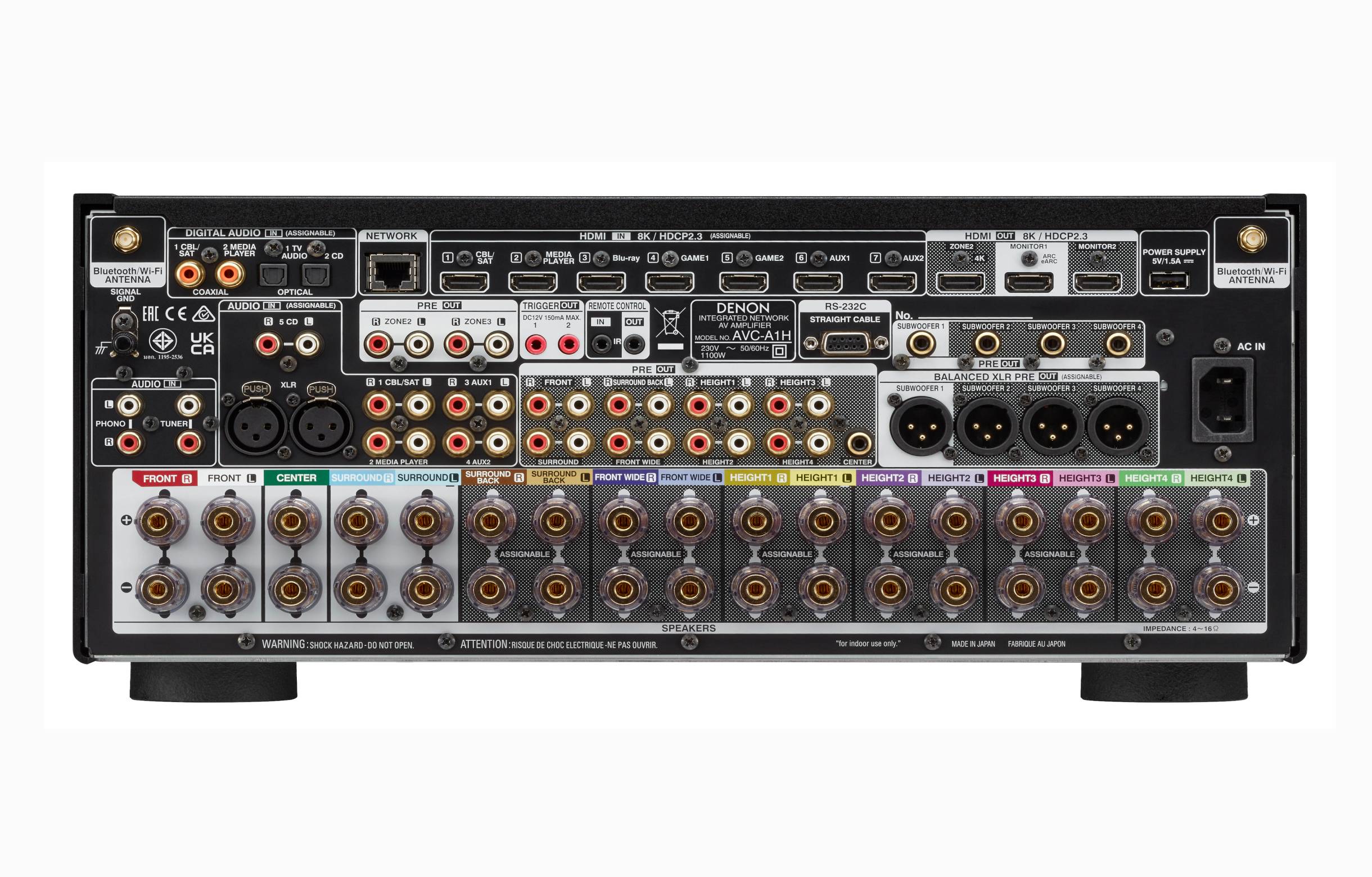 Crossover חנות סטריאו וקולנוע ביתי AVCA1H DENON 8K רסיברים