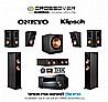 סט קולנוע 5.1 מלא מבית KLIPSCH מסדרת Premiere בשילוב רסיבר RZ50 מבית ONKYO